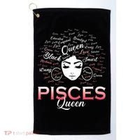 Black Wo Pisces Queen March Birthday Golf Towel thumb 0