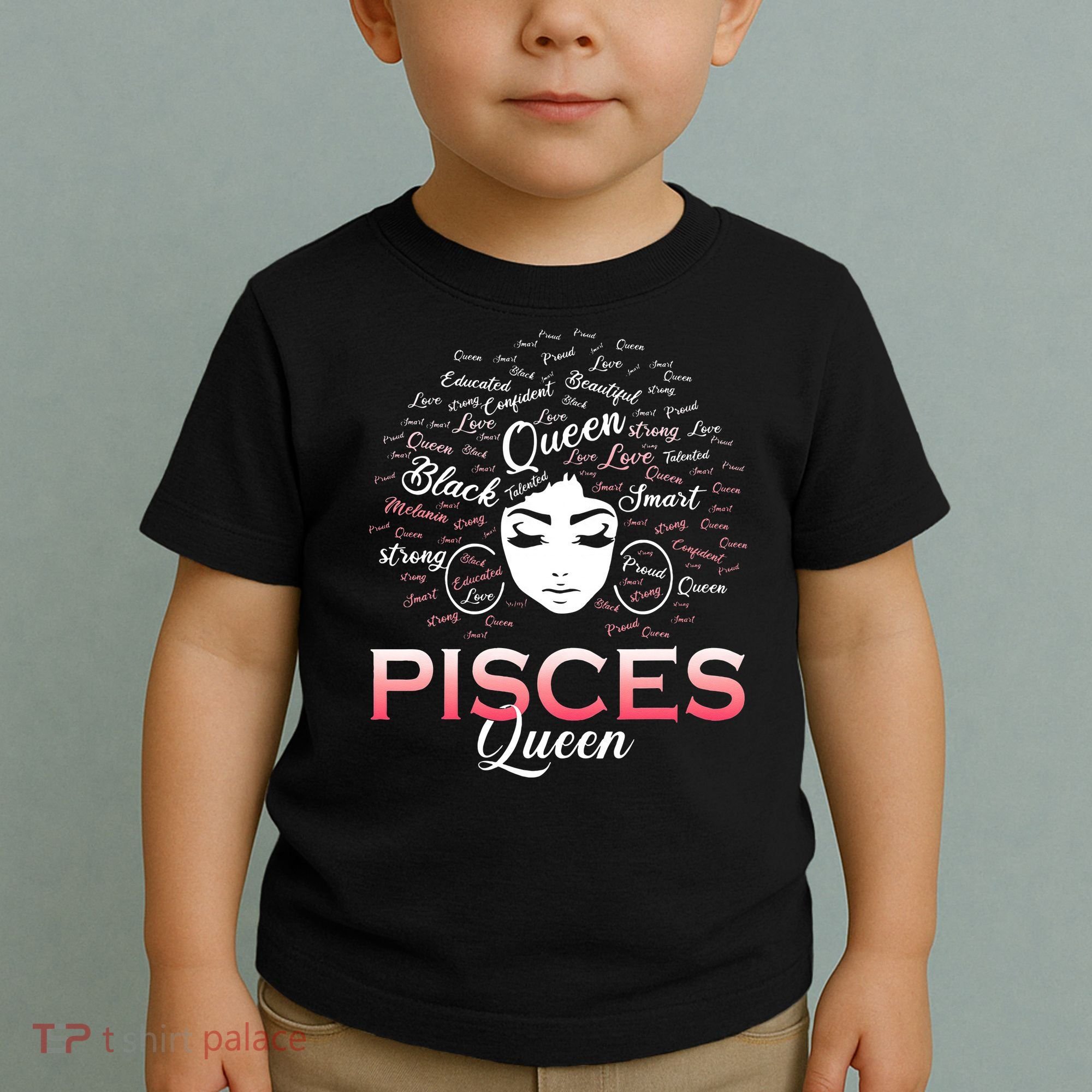 Black Wo Pisces Queen March Birthday Toddler T-Shirt