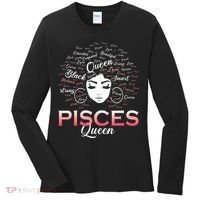 Black Wo Pisces Queen March Birthday Women's Long Sleeve Shirt thumb 0
