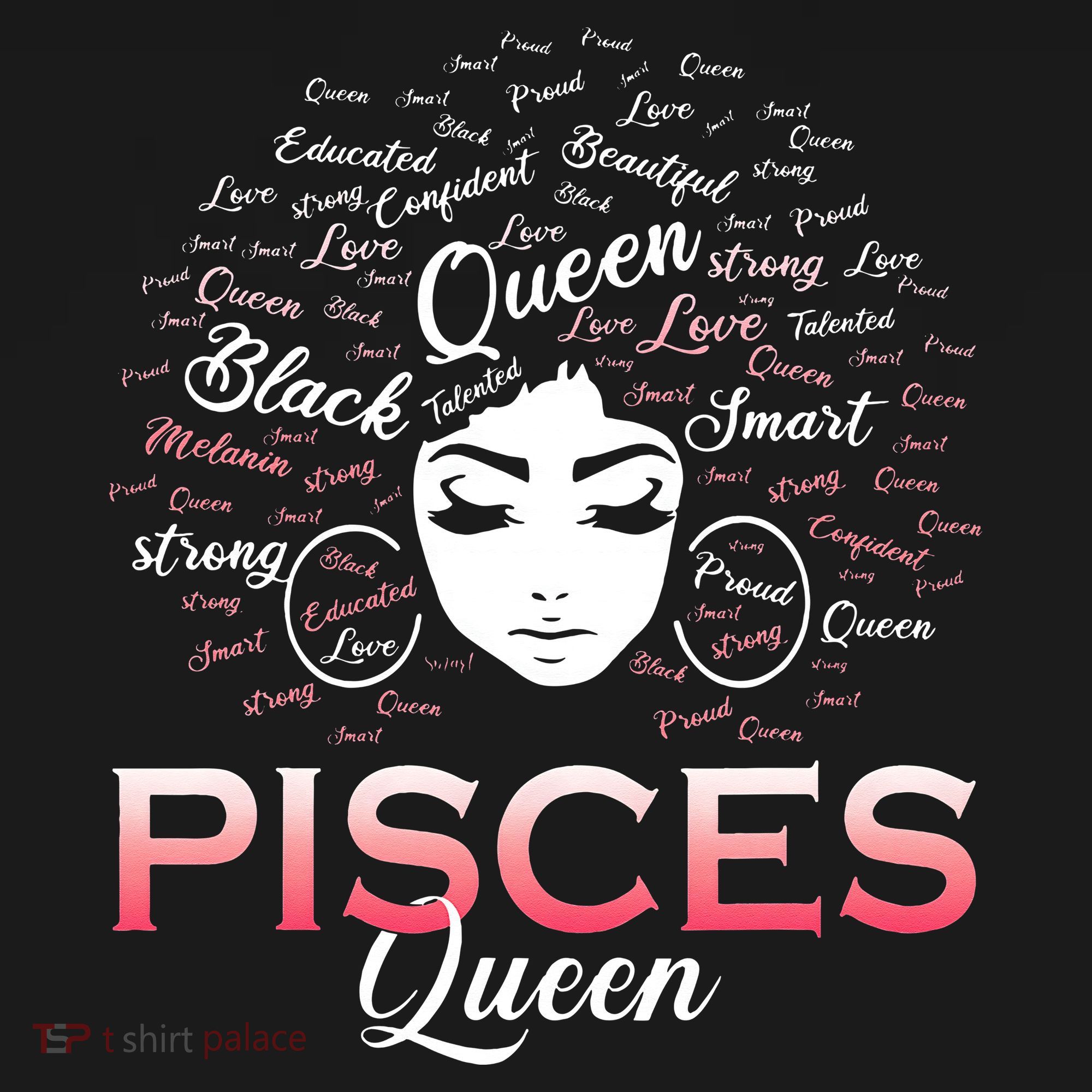 Black Wo Pisces Queen March Birthday Women's T-Shirt