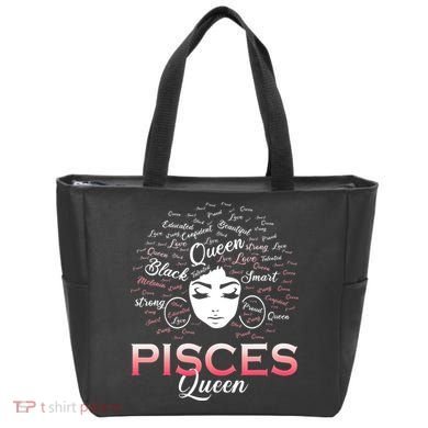 Black Wo Pisces Queen March Birthday Tote Bag