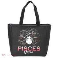Black Wo Pisces Queen March Birthday Tote Bag thumb 0