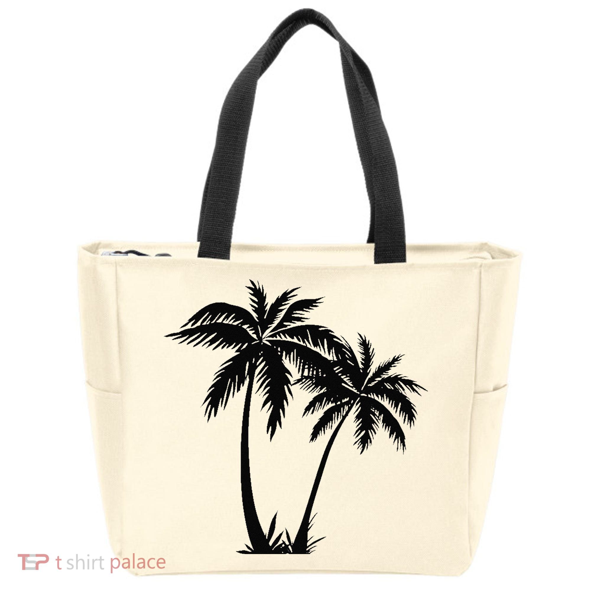 Black White Palm Trees Summer Sun Beach  Tote Bag