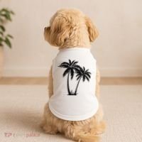 Black White Palm Trees Summer Sun Beach  Doggie Tank thumb 2