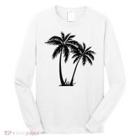 Black White Palm Trees Summer Sun Beach  Long Sleeve Shirt thumb 0