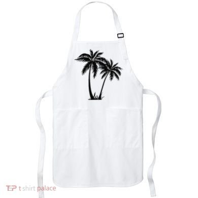 Black White Palm Trees Summer Sun Beach  Apron