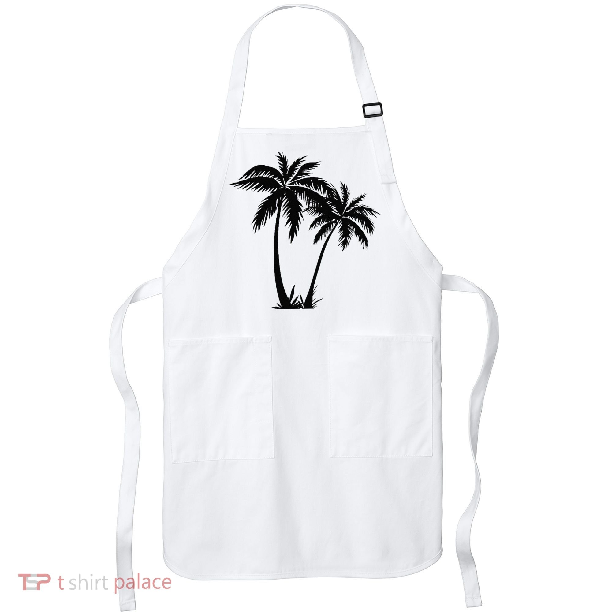 Black White Palm Trees Summer Sun Beach  Apron