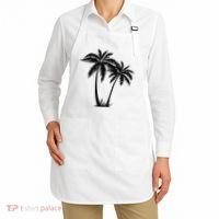 Black White Palm Trees Summer Sun Beach  Apron thumb 2