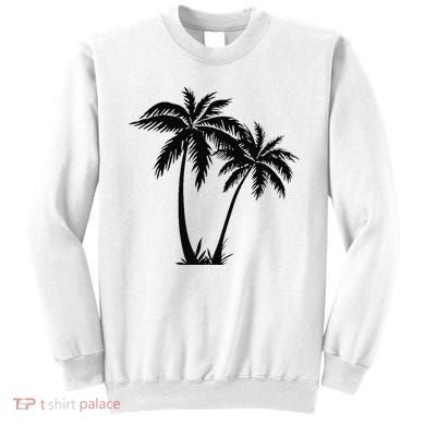 Black White Palm Trees Summer Sun Beach  Sweatshirt