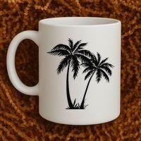 Black White Palm Trees Summer Sun Beach  Coffee Mug thumb 2