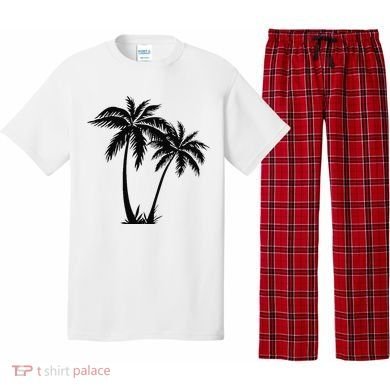 Black White Palm Trees Summer Sun Beach  Pajama Set