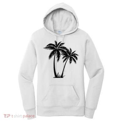 Black White Palm Trees Summer Sun Beach  Women's Hoodie
