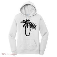 Black White Palm Trees Summer Sun Beach  Women's Hoodie thumb 0