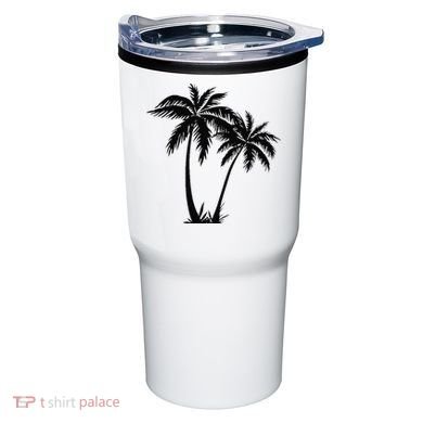 Black White Palm Trees Summer Sun Beach  Tumbler