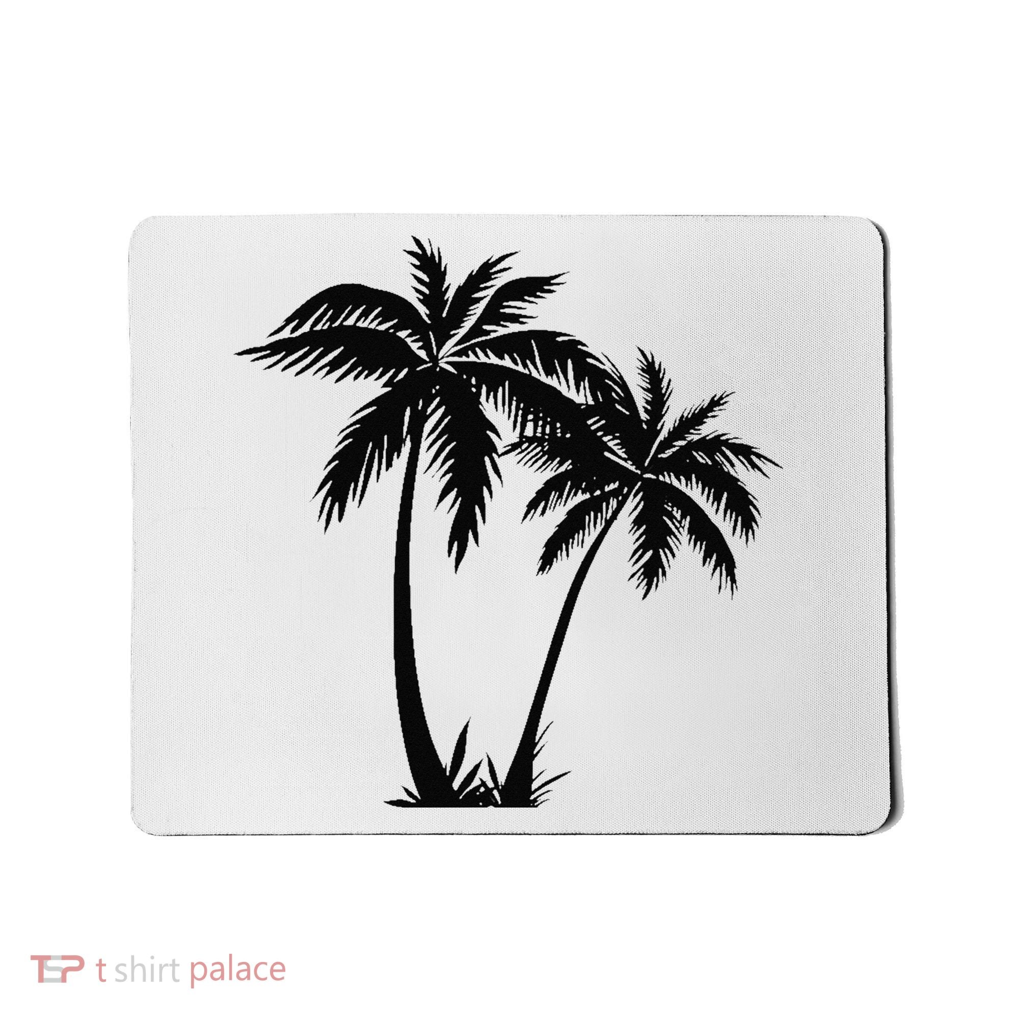 Black White Palm Trees Summer Sun Beach  Mousepad