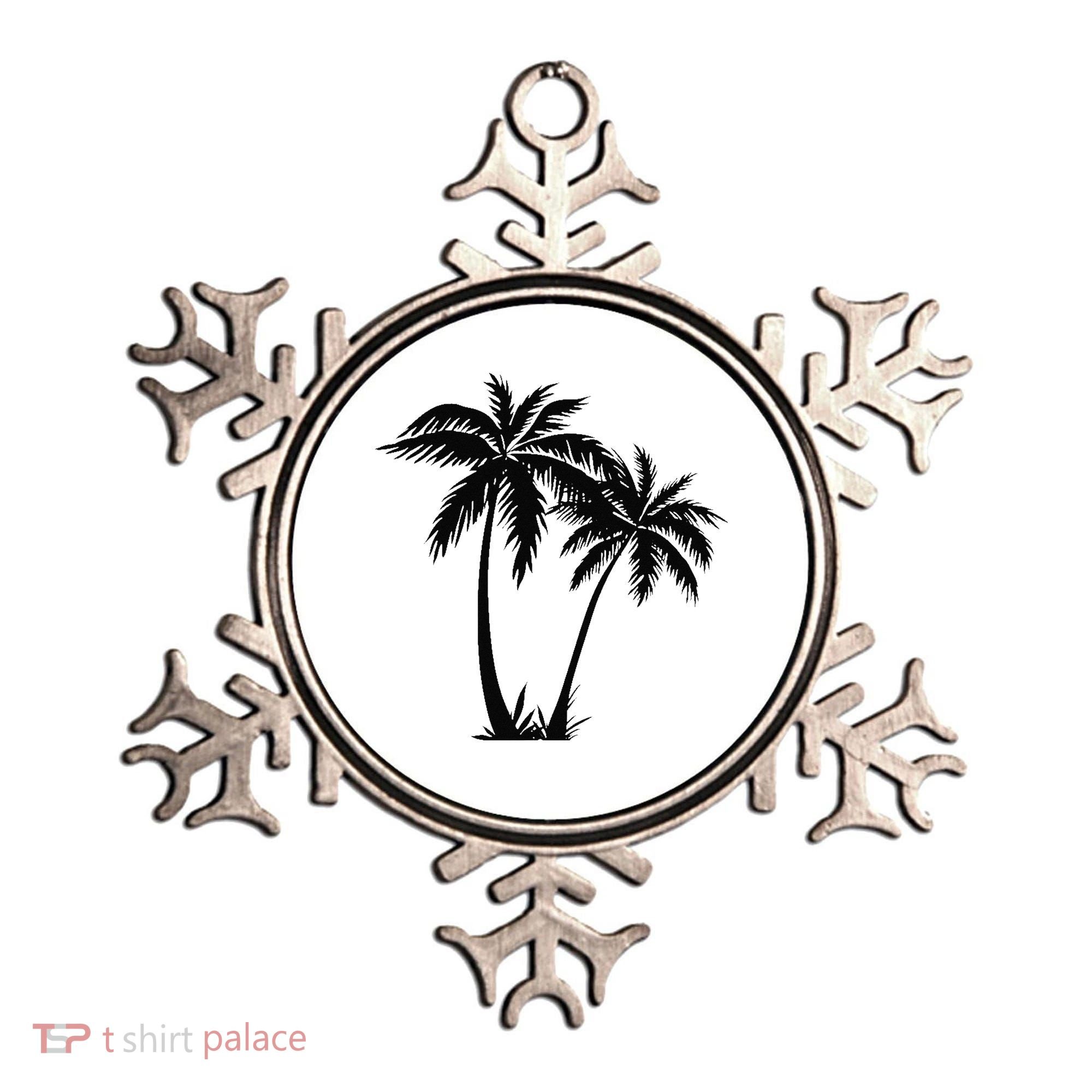 Black White Palm Trees Summer Sun Beach  Ornament