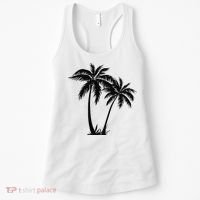 Black White Palm Trees Summer Sun Beach  Women's Tank Top thumb 0