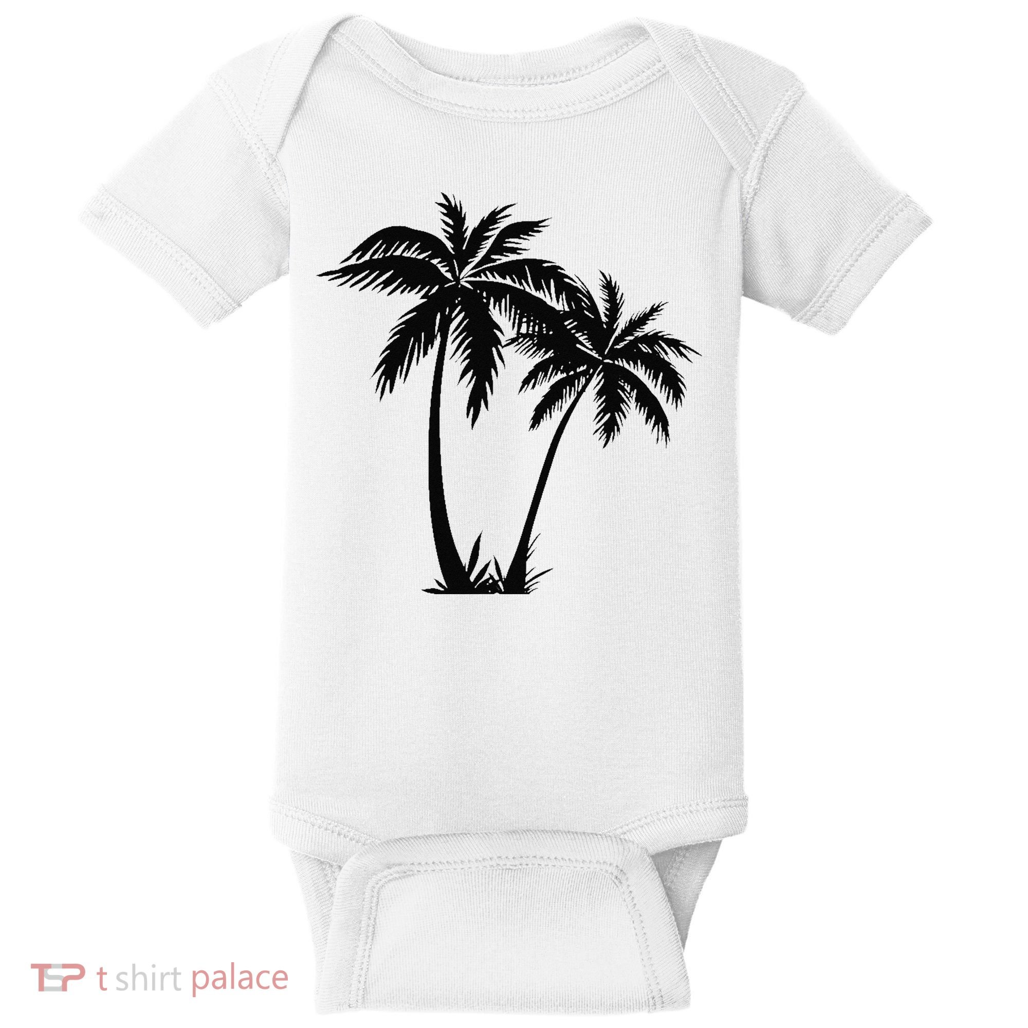 Black White Palm Trees Summer Sun Beach  Baby Bodysuit