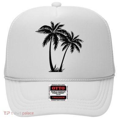 Black White Palm Trees Summer Sun Beach  Hat
