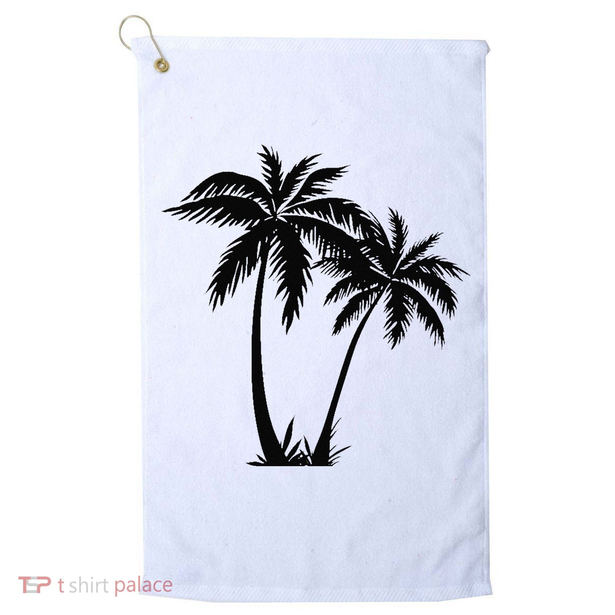 Black White Palm Trees Summer Sun Beach  Golf Towel
