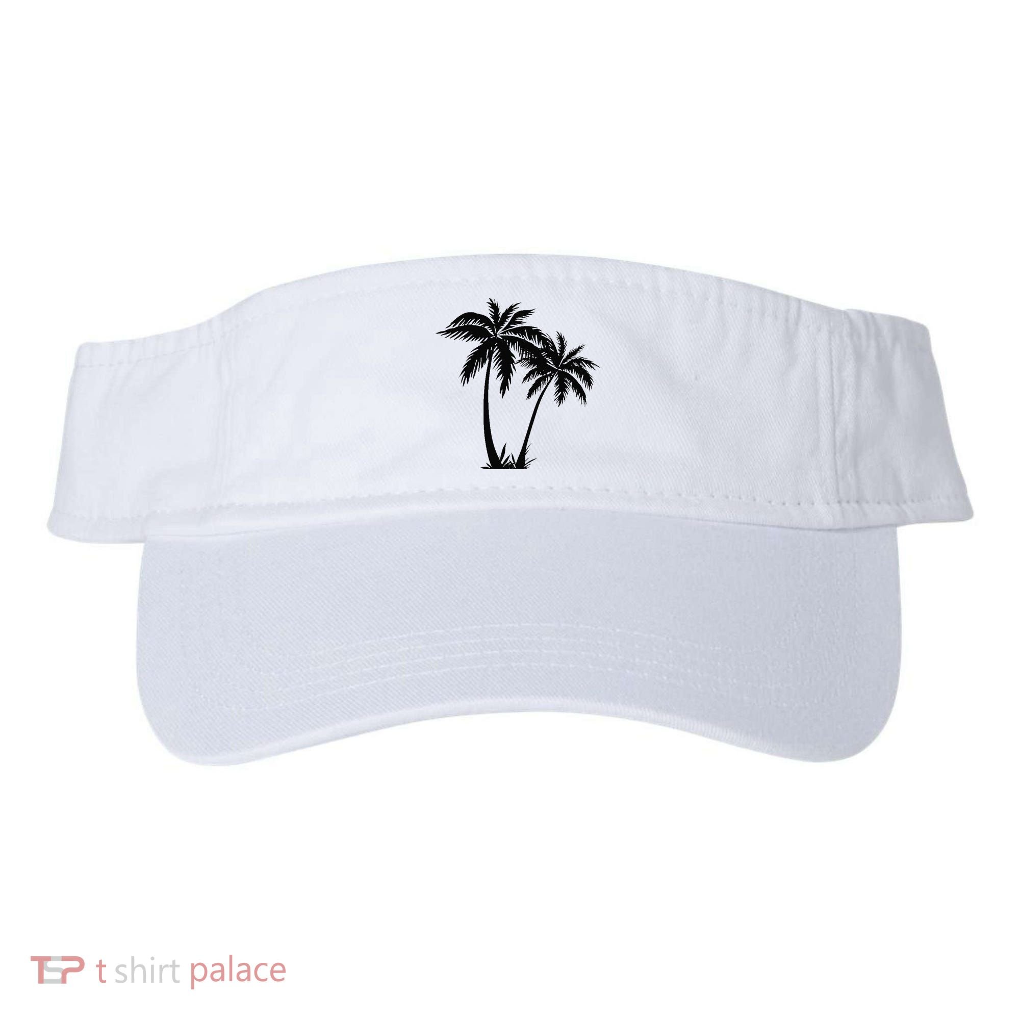 Black White Palm Trees Summer Sun Beach  Visor