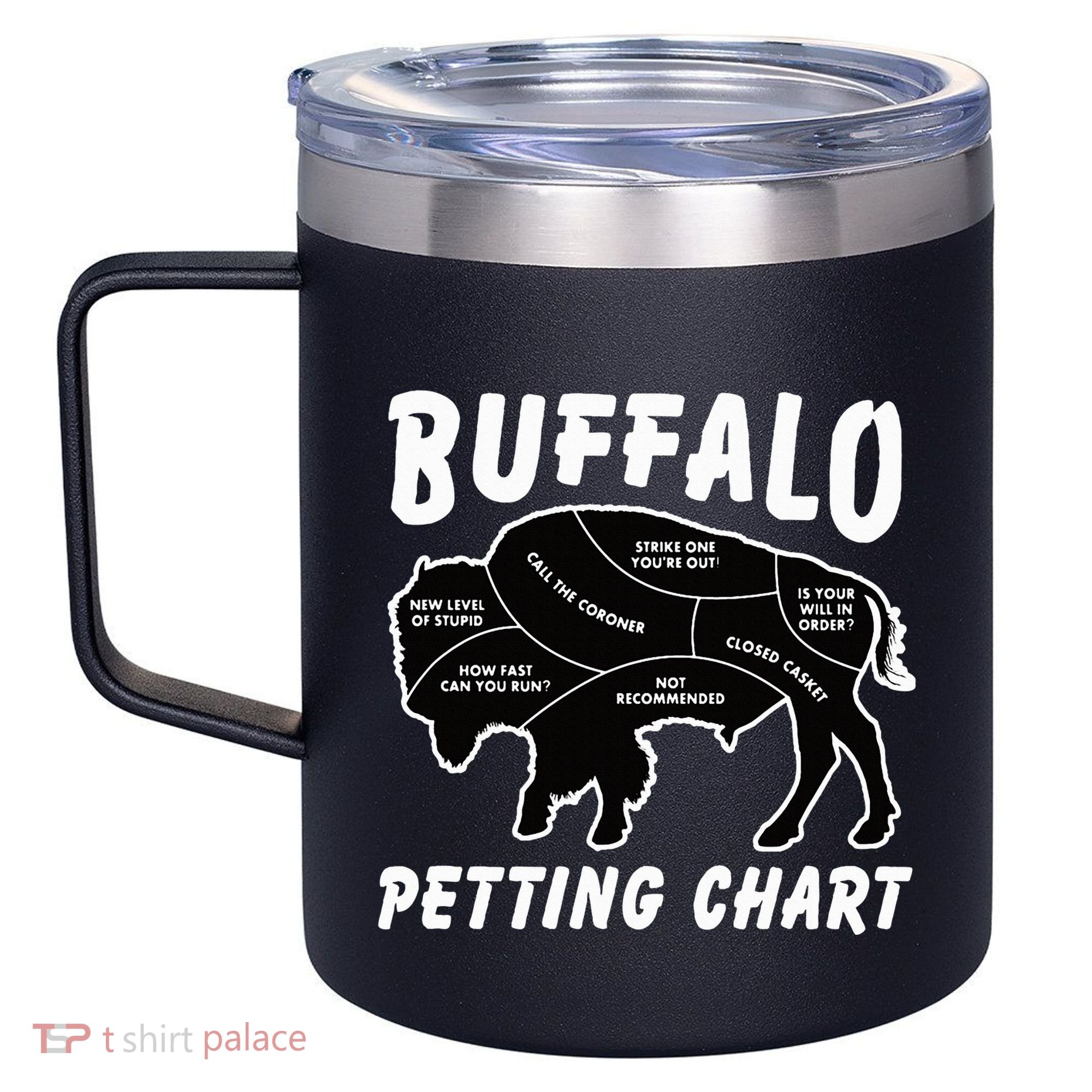 Buffalo Wildlife Petting Chart 12oz Stainless Steel Coffee Mug