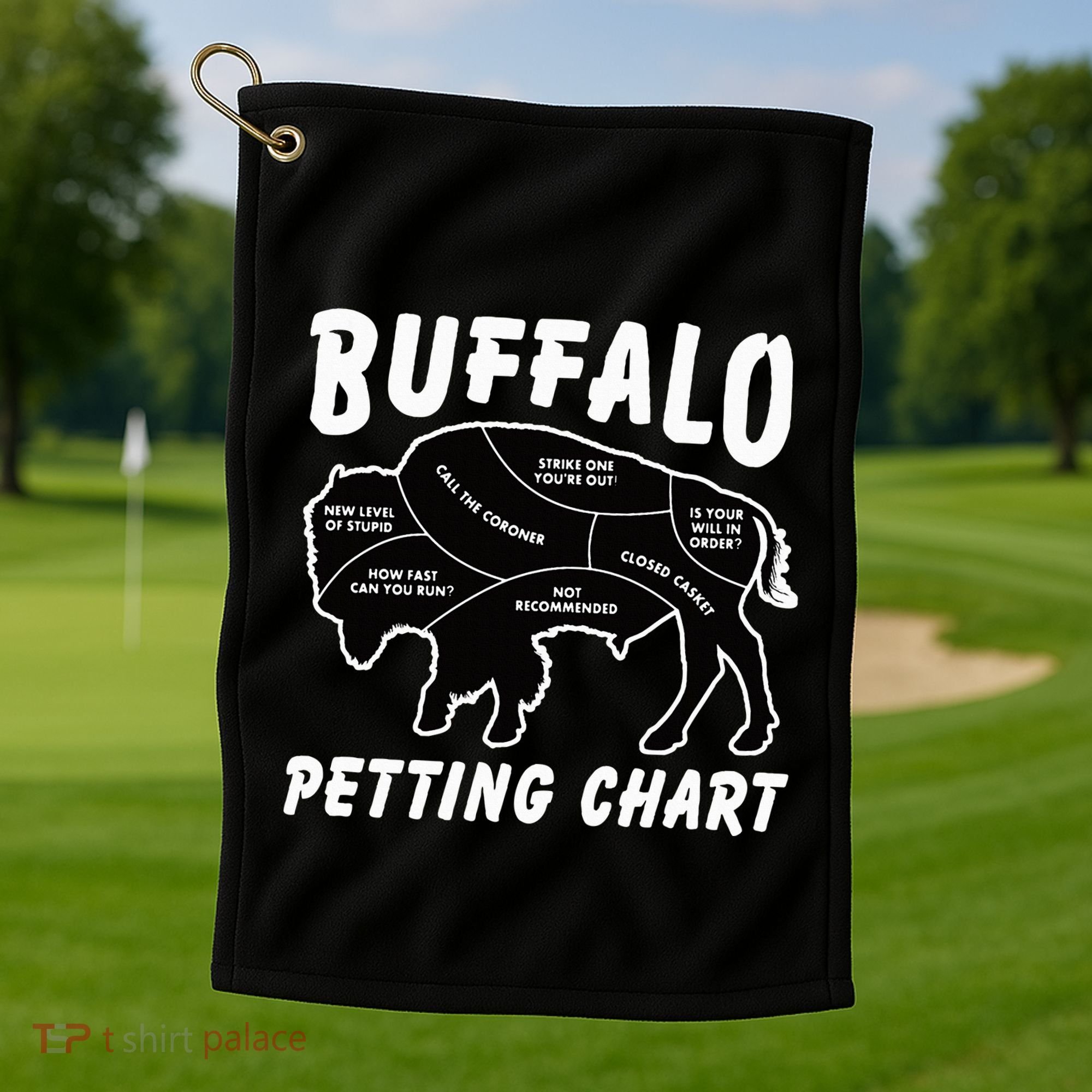 Buffalo Wildlife Petting Chart Golf Towel
