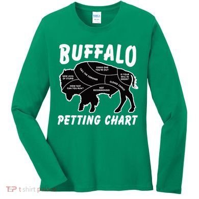 Buffalo Wildlife Petting Chart Women's Long Sleeve Shirt