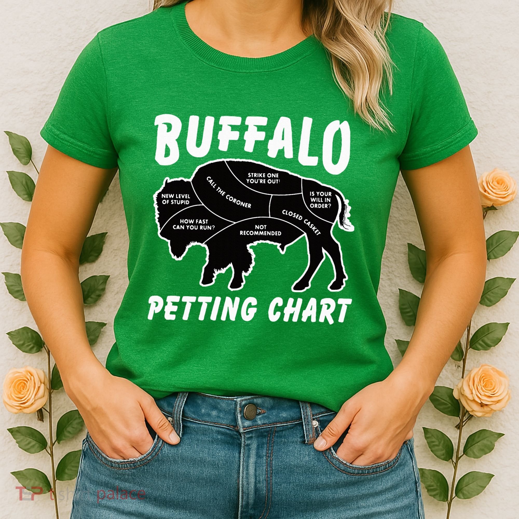 Buffalo Wildlife Petting Chart Women's T-Shirt