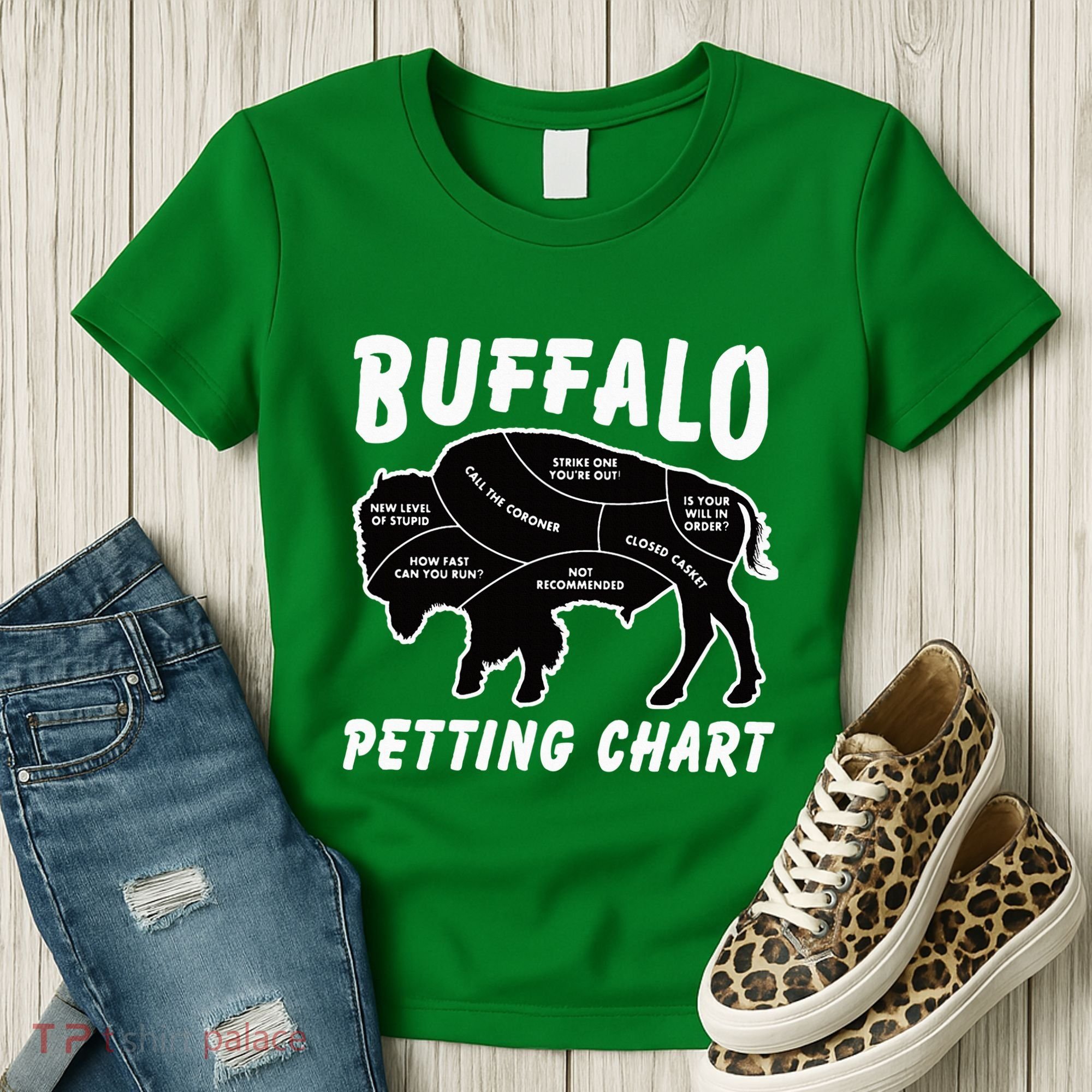 Buffalo Wildlife Petting Chart Women's T-Shirt