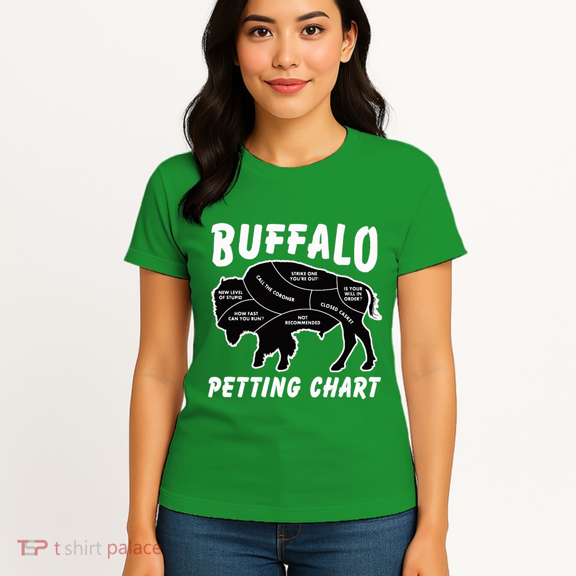 Buffalo Wildlife Petting Chart Women's T-Shirt