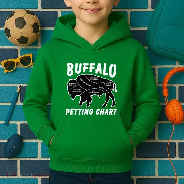 Buffalo Wildlife Petting Chart Kids Hoodie