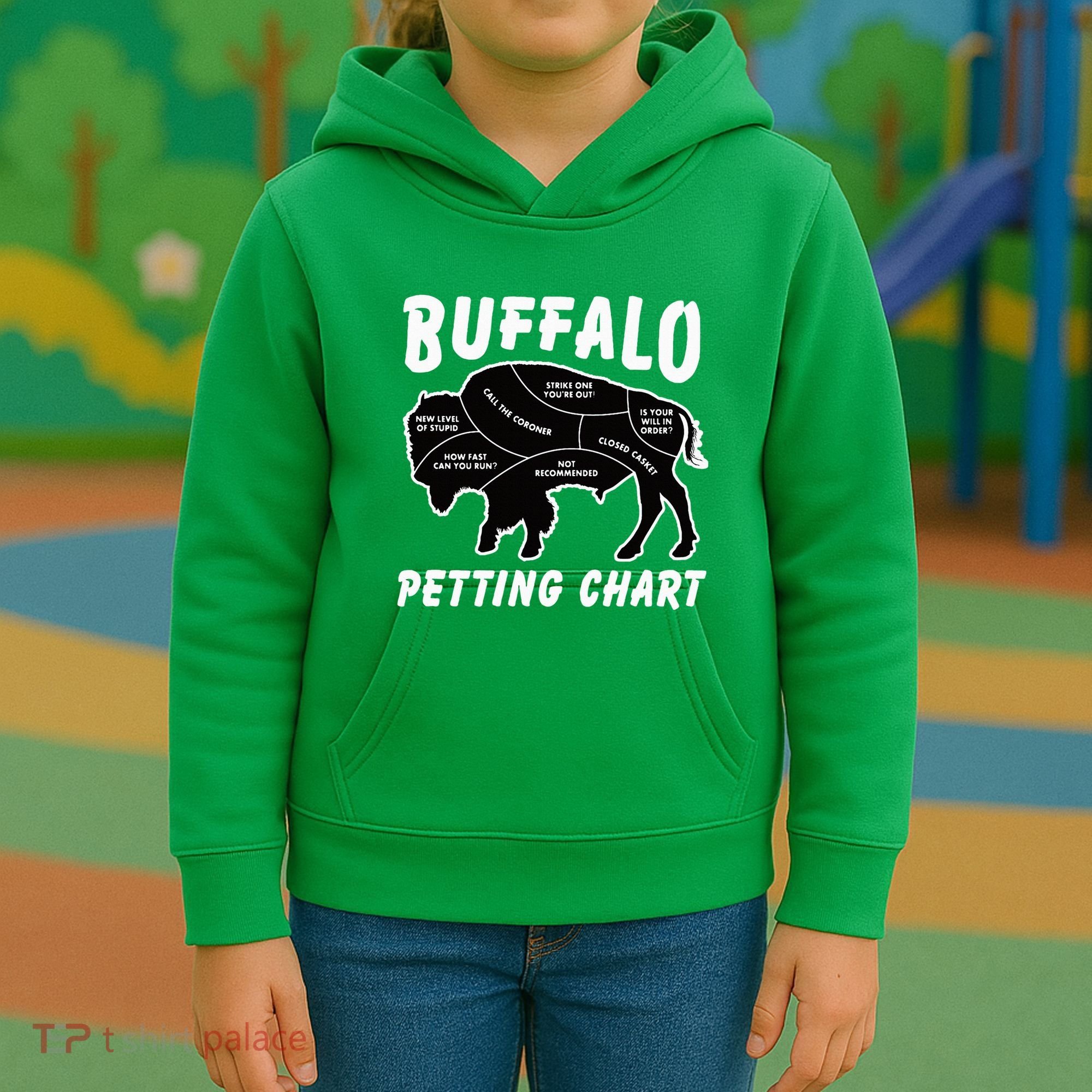Buffalo Wildlife Petting Chart Kids Hoodie
