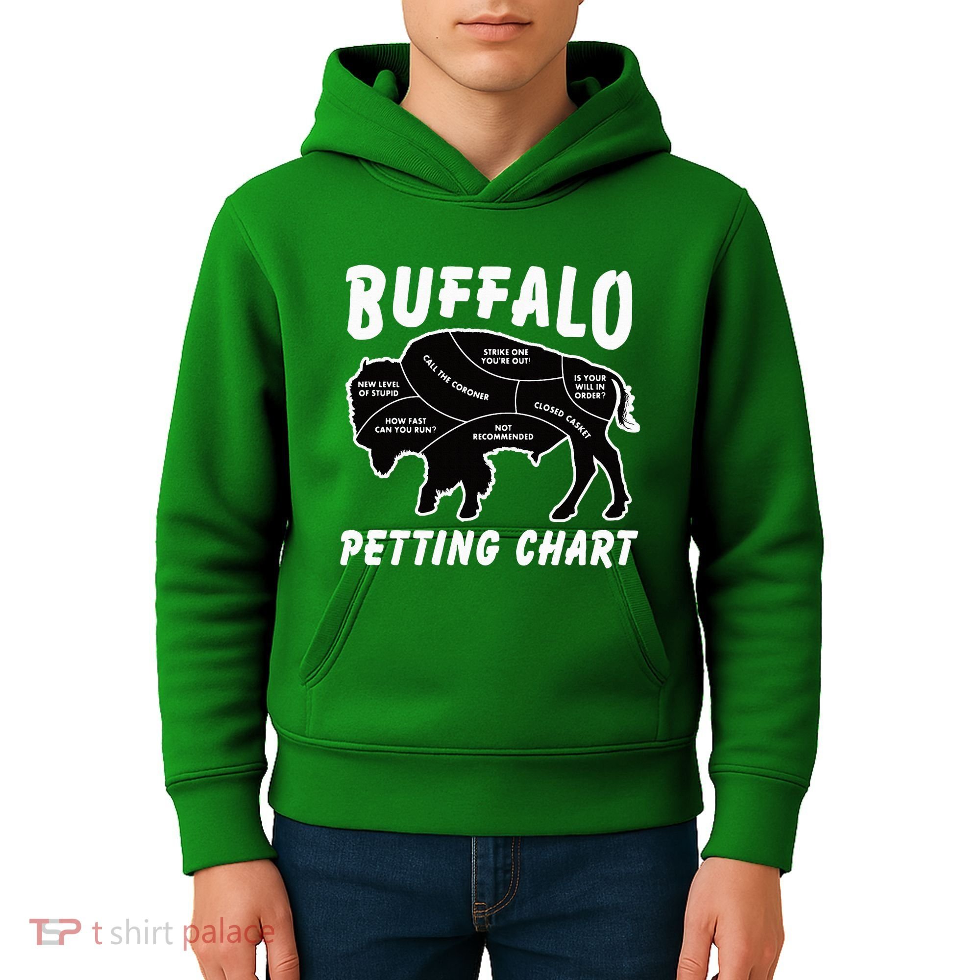 Buffalo Wildlife Petting Chart Kids Hoodie