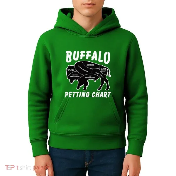 Buffalo Wildlife Petting Chart Kids Hoodie