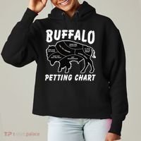 Buffalo Wildlife Petting Chart For Bison Lovers Ladies Heavyweight Boxy Pullover Hoodie thumb 0