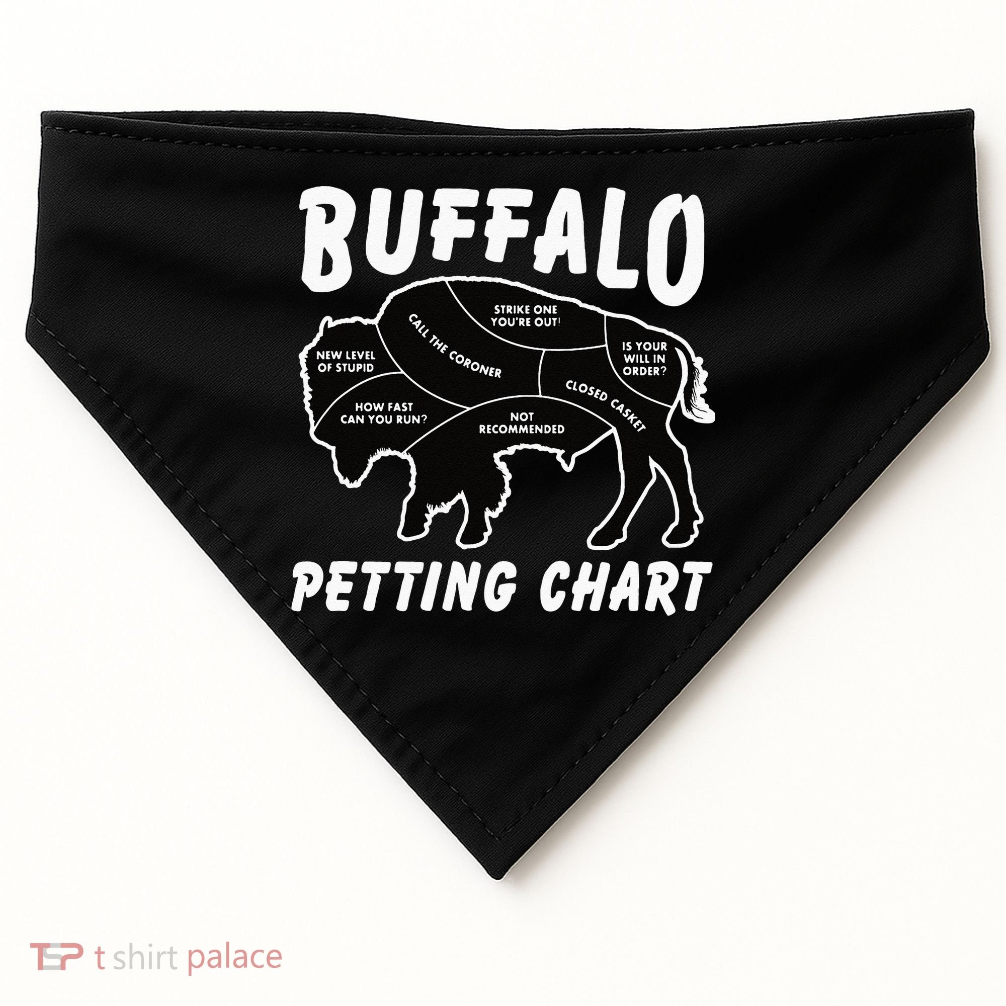 Buffalo Wildlife Petting Chart For Bison Lovers USA-Made Doggie Bandana
