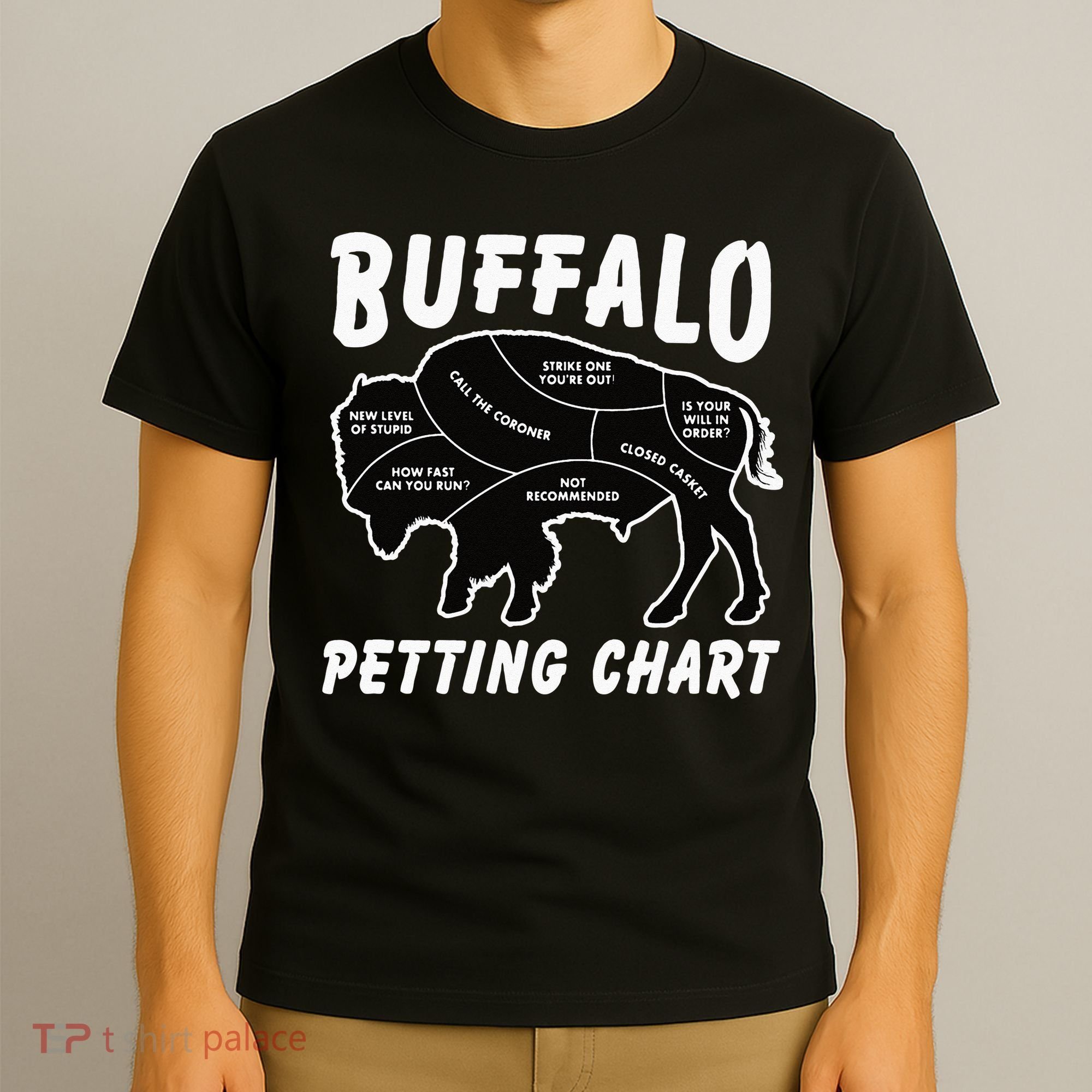 Buffalo Wildlife Petting Chart For Bison Lovers T-Shirt