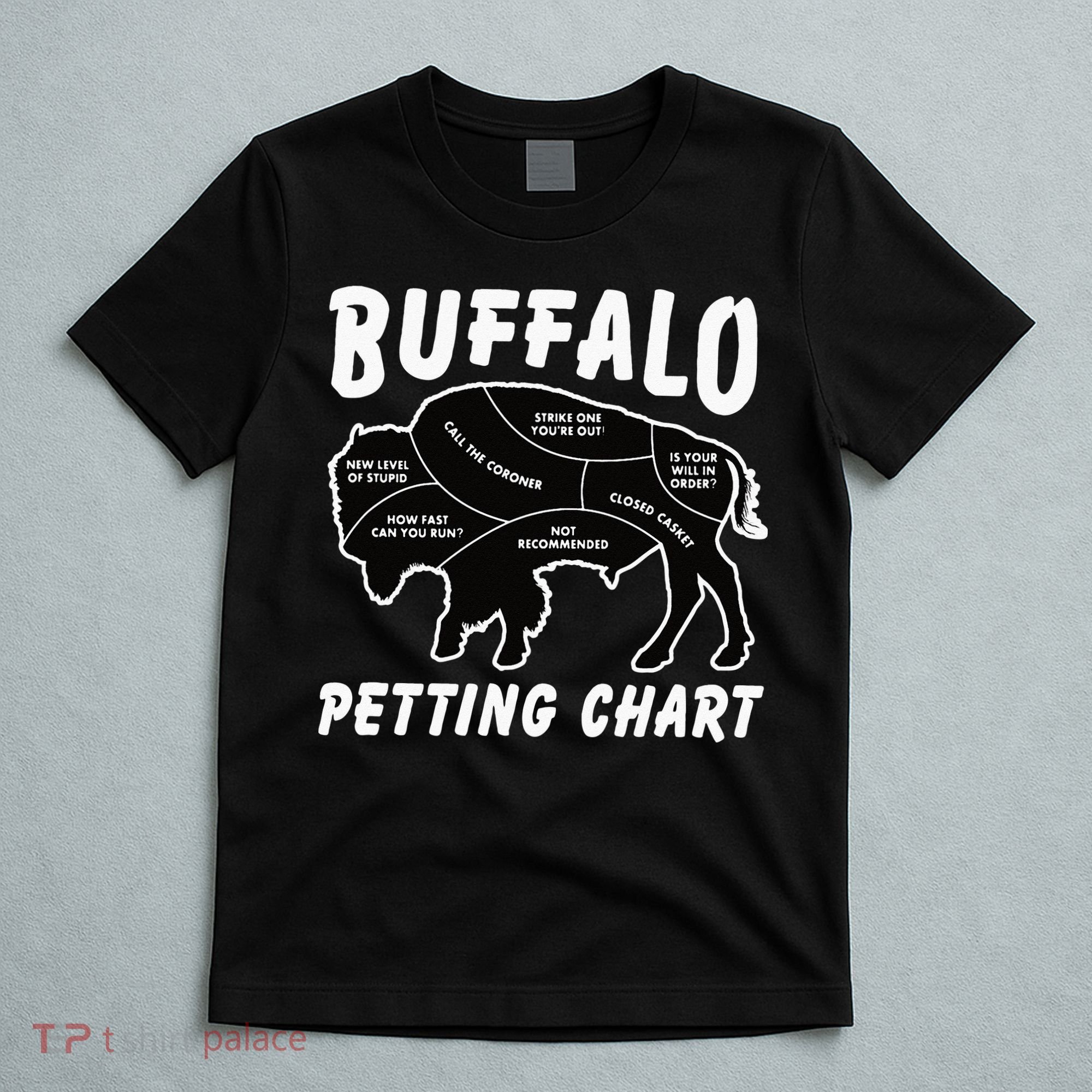 Buffalo Wildlife Petting Chart For Bison Lovers T-Shirt