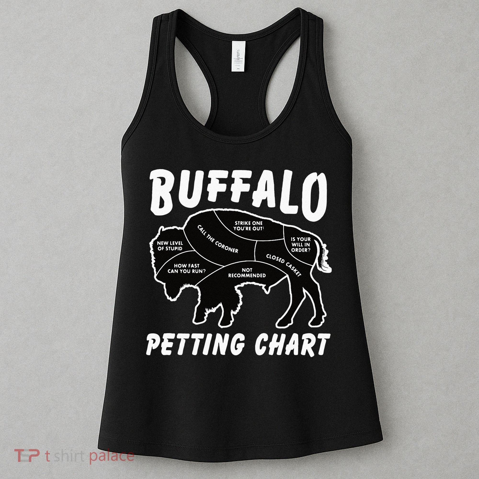 Buffalo Wildlife Petting Chart For Bison Lovers Women's Tank Top