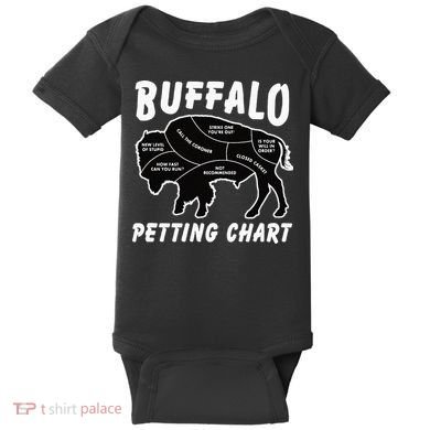 Buffalo Wildlife Petting Chart For Bison Lovers Baby Bodysuit