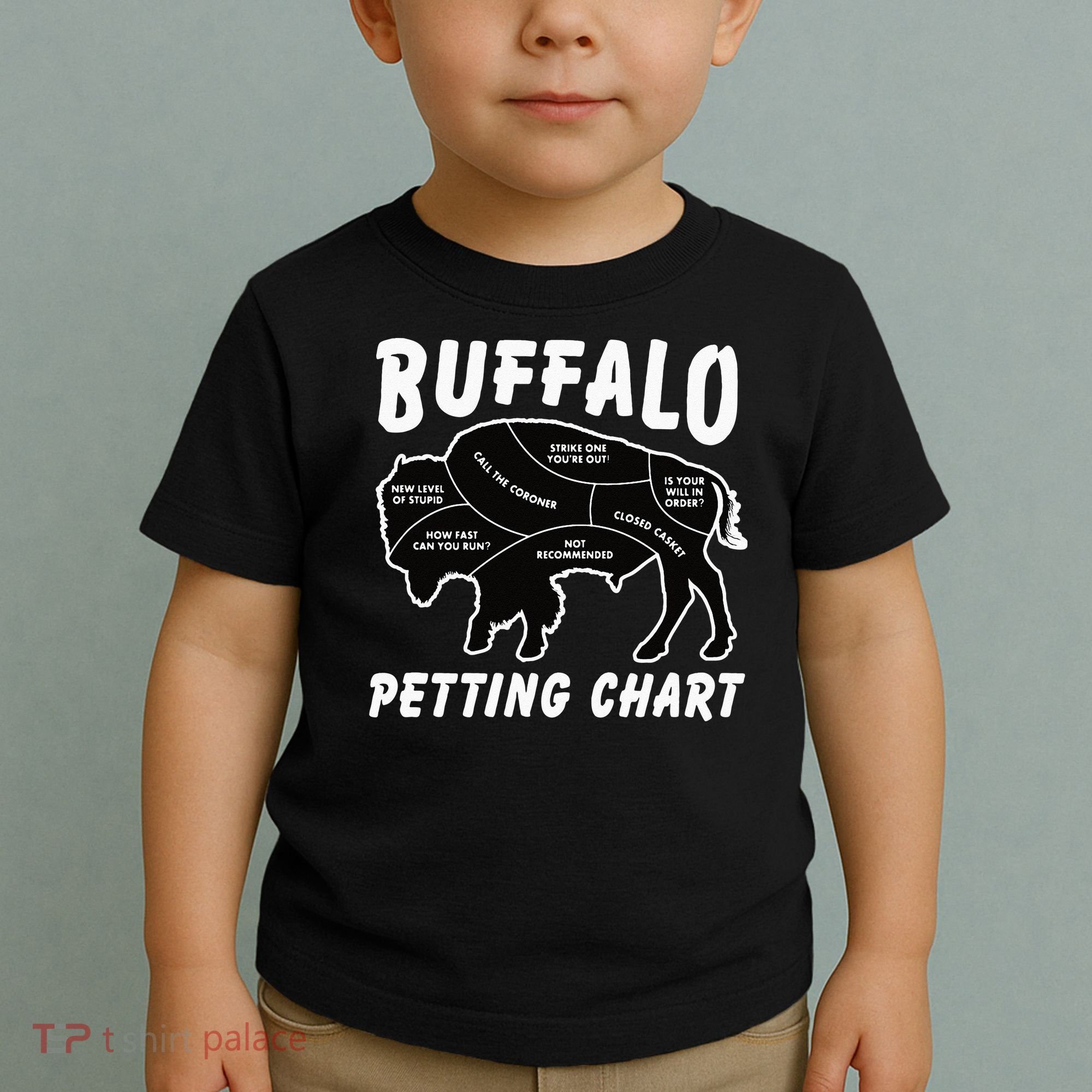 Buffalo Wildlife Petting Chart For Bison Lovers Toddler T-Shirt
