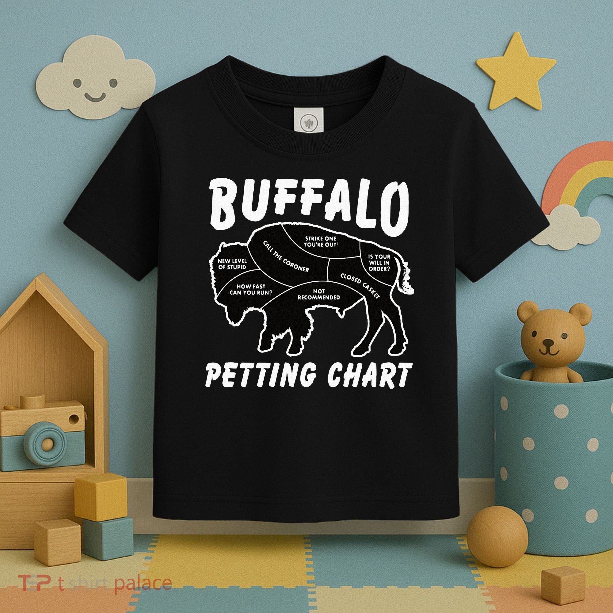 Buffalo Wildlife Petting Chart For Bison Lovers Toddler T-Shirt