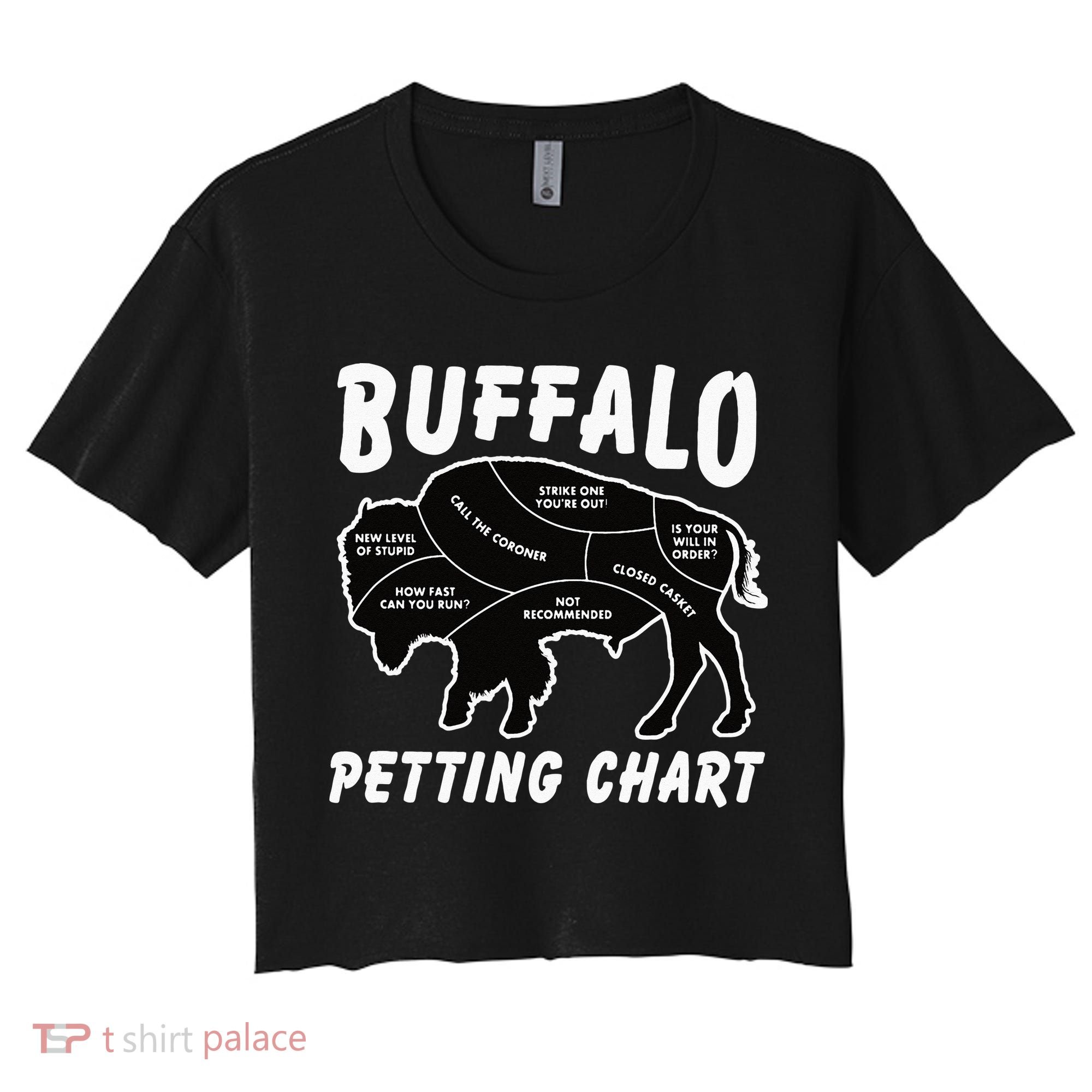 Buffalo Wildlife Petting Chart For Bison Lovers Women's Crop Top Tee