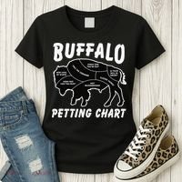 Buffalo Wildlife Petting Chart For Bison Lovers Women's T-Shirt thumb 3