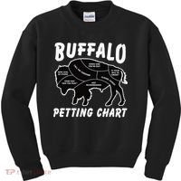 Buffalo Wildlife Petting Chart For Bison Lovers Kids Sweatshirt thumb 0