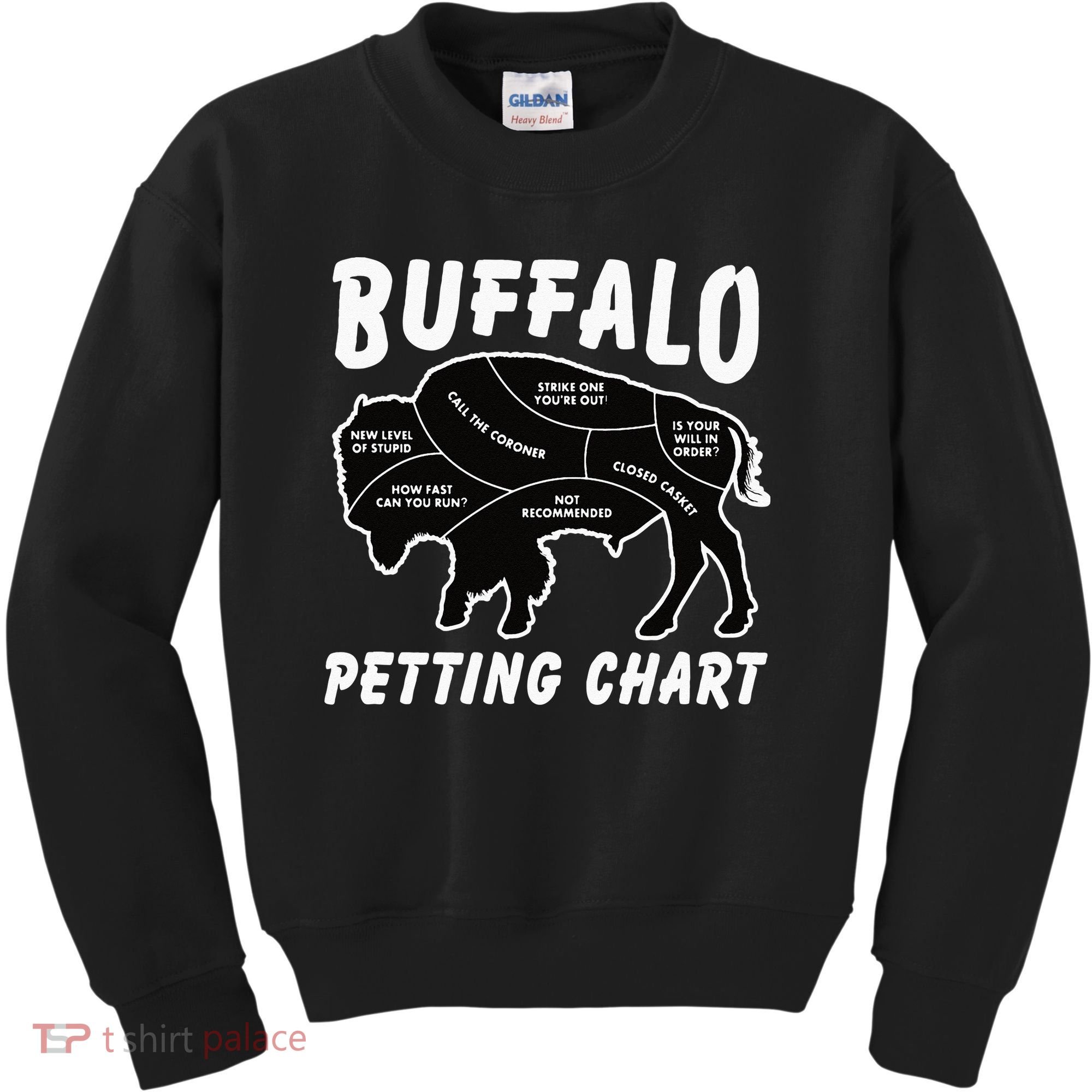 Buffalo Wildlife Petting Chart For Bison Lovers Kids Sweatshirt