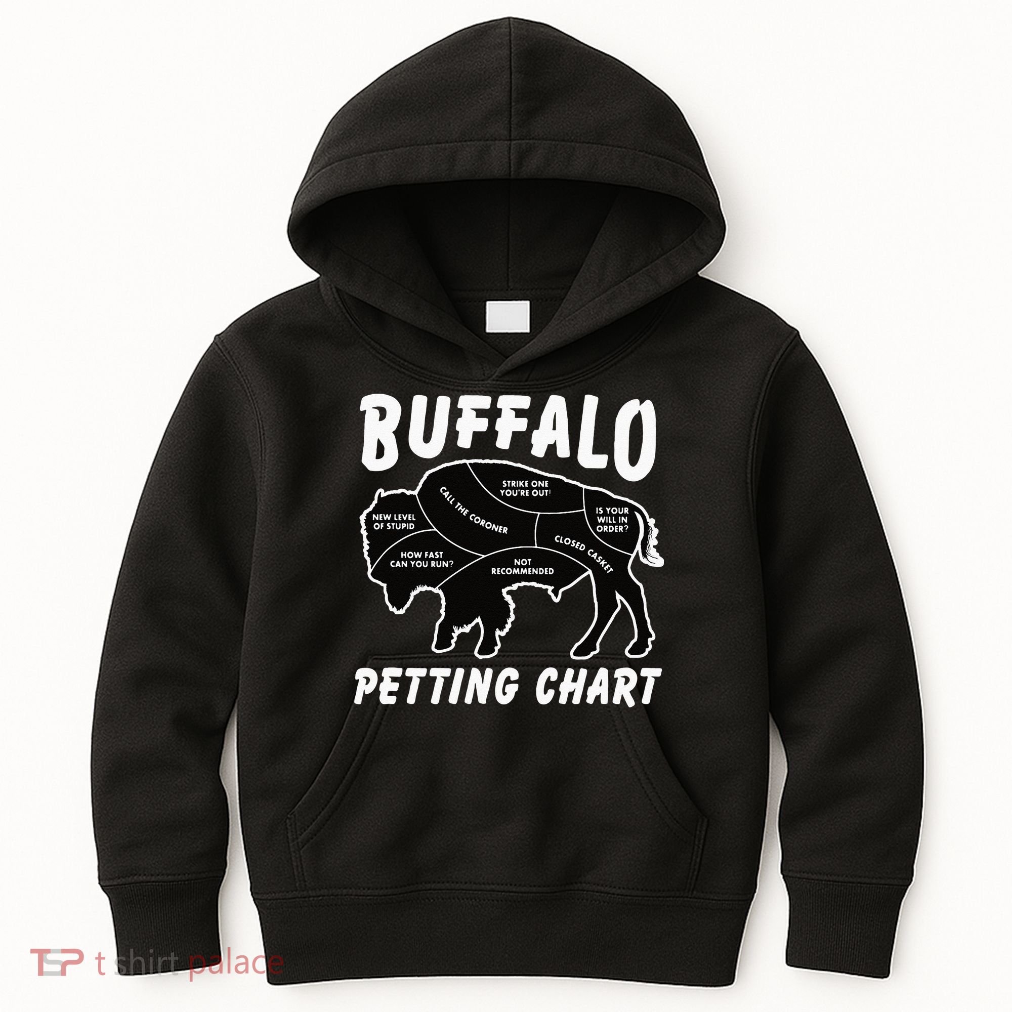 Buffalo Wildlife Petting Chart For Bison Lovers Kids Hoodie