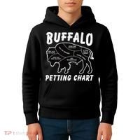 Buffalo Wildlife Petting Chart For Bison Lovers Kids Hoodie thumb 4