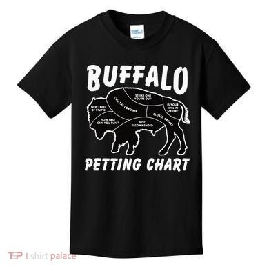 Buffalo Wildlife Petting Chart For Bison Lovers Kids T-Shirt